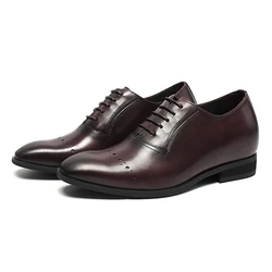 2022 factory elegant man handmade business dress leather shoe men height increasing shoes