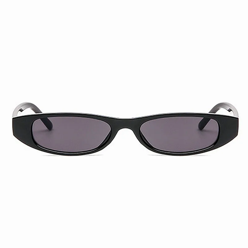 2022 Fashion Vintage Cat Eye Rectangle Sunglasses Black Red Small Frame Oval Sunglasses For Women