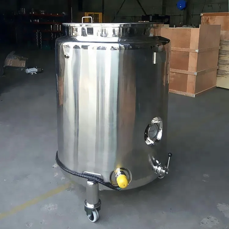 stainless steel chocolate tempering milk Cooker/cheese melting tank with trolley and lockable wheels