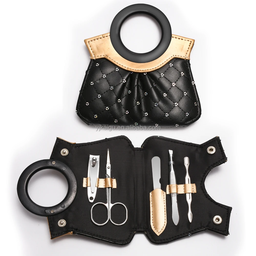 customized lady PU manicure set,promotion gift manicure set