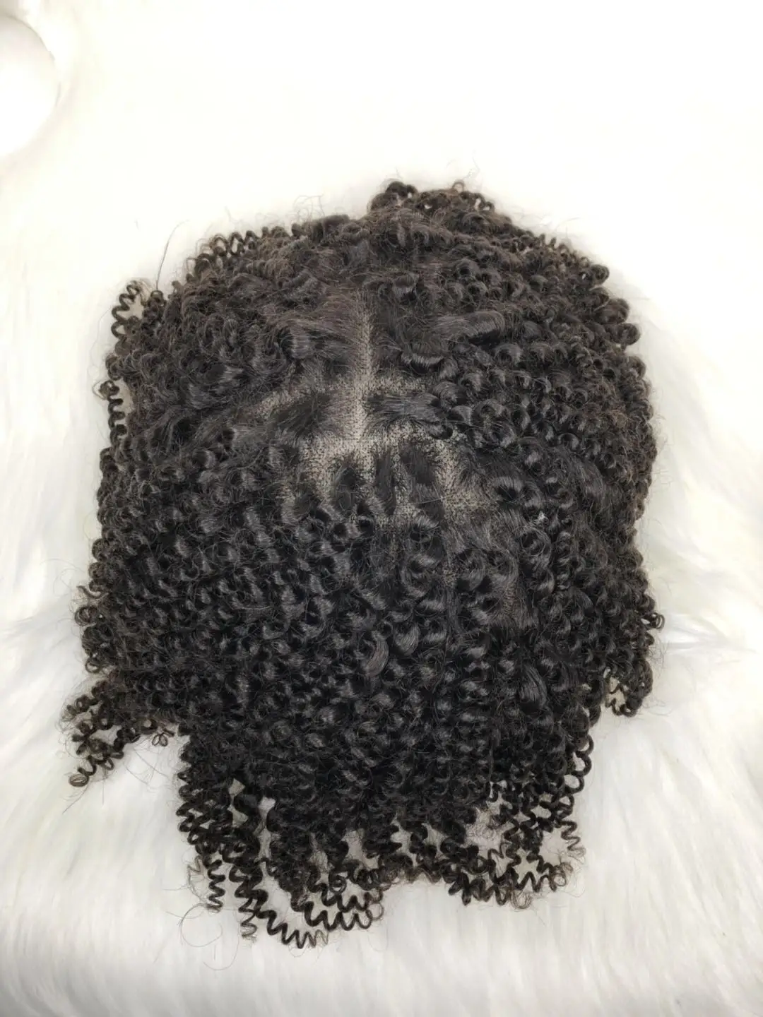 
8x10 Hair Piece Toupee Swiss Lace Short Afro Curly Men Hair Toupee 