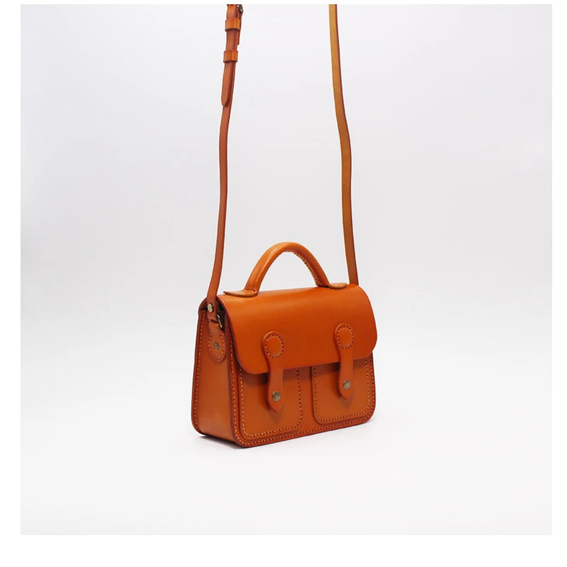 Handmade brown leather Women Leather Shoulder Bag Lady Trendy Brand Crossbody Bag Wholesale Custom Handbag