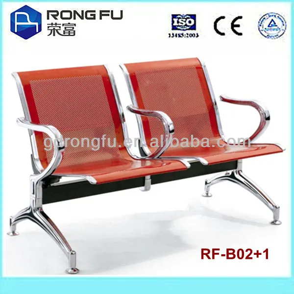 hospital airport public powder coated steel waiting chair