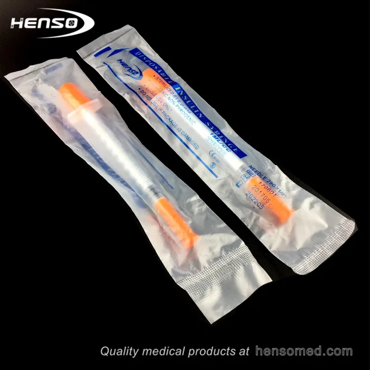 
Medical Orange Colored Insulin Syringe With Needle 