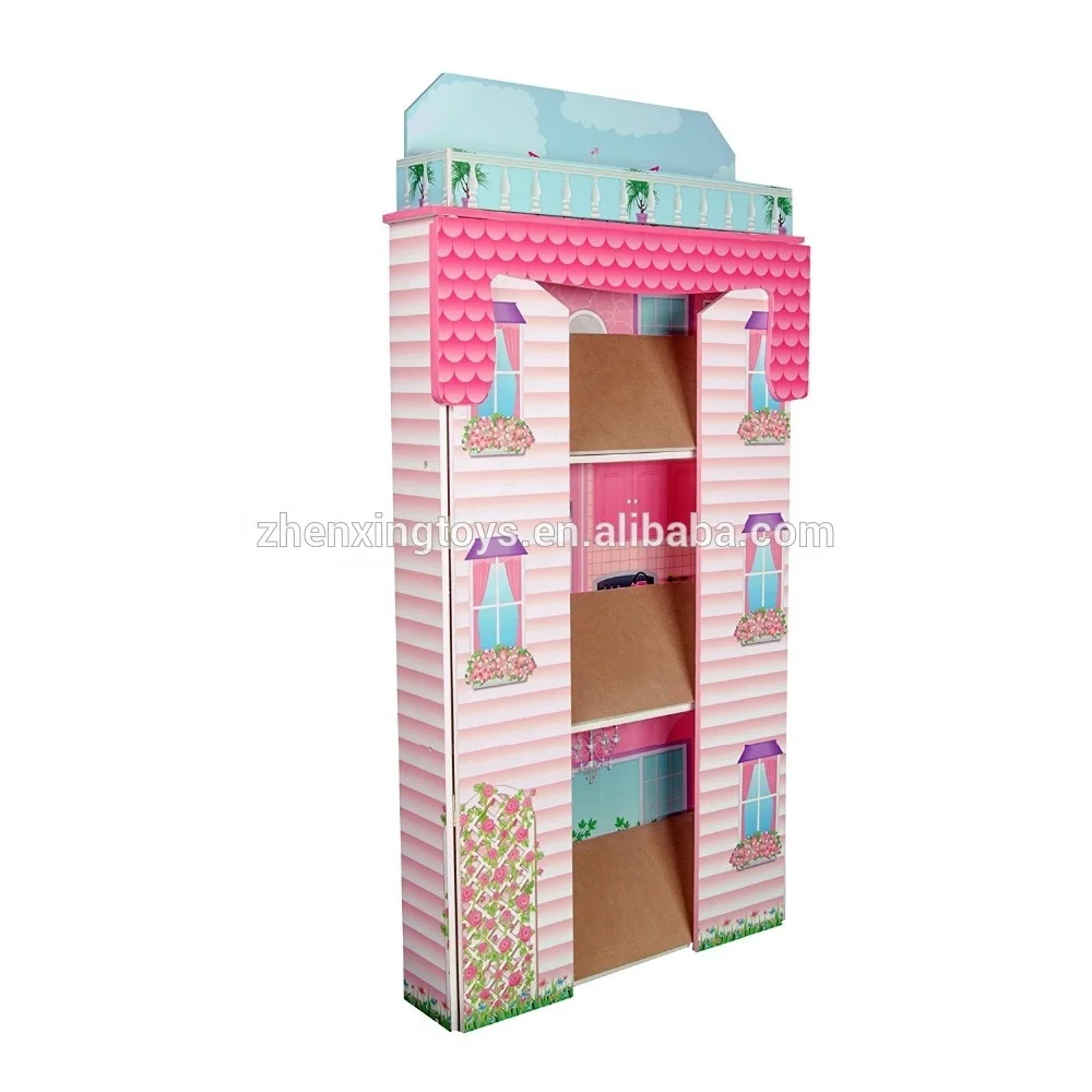 Foldable Wooden Kit Doll House Toy