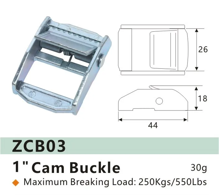 
zinc cam buckle 25mm 250kg 