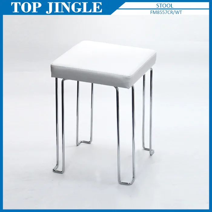 Foldable Plastic Cross Design Square Cushion Stool for Living Room