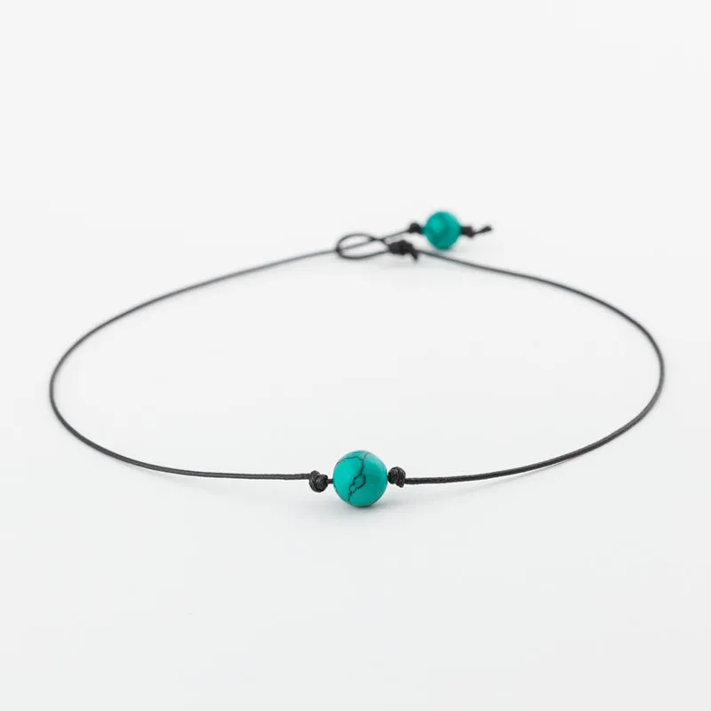 Simple design DIY handmade jewelry wax cord necklace pearl necklace for women