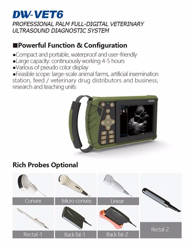 Bovine cattle cow livestock farm palm mobile type Veterinary Ultrasound DAWEI DW-VET6