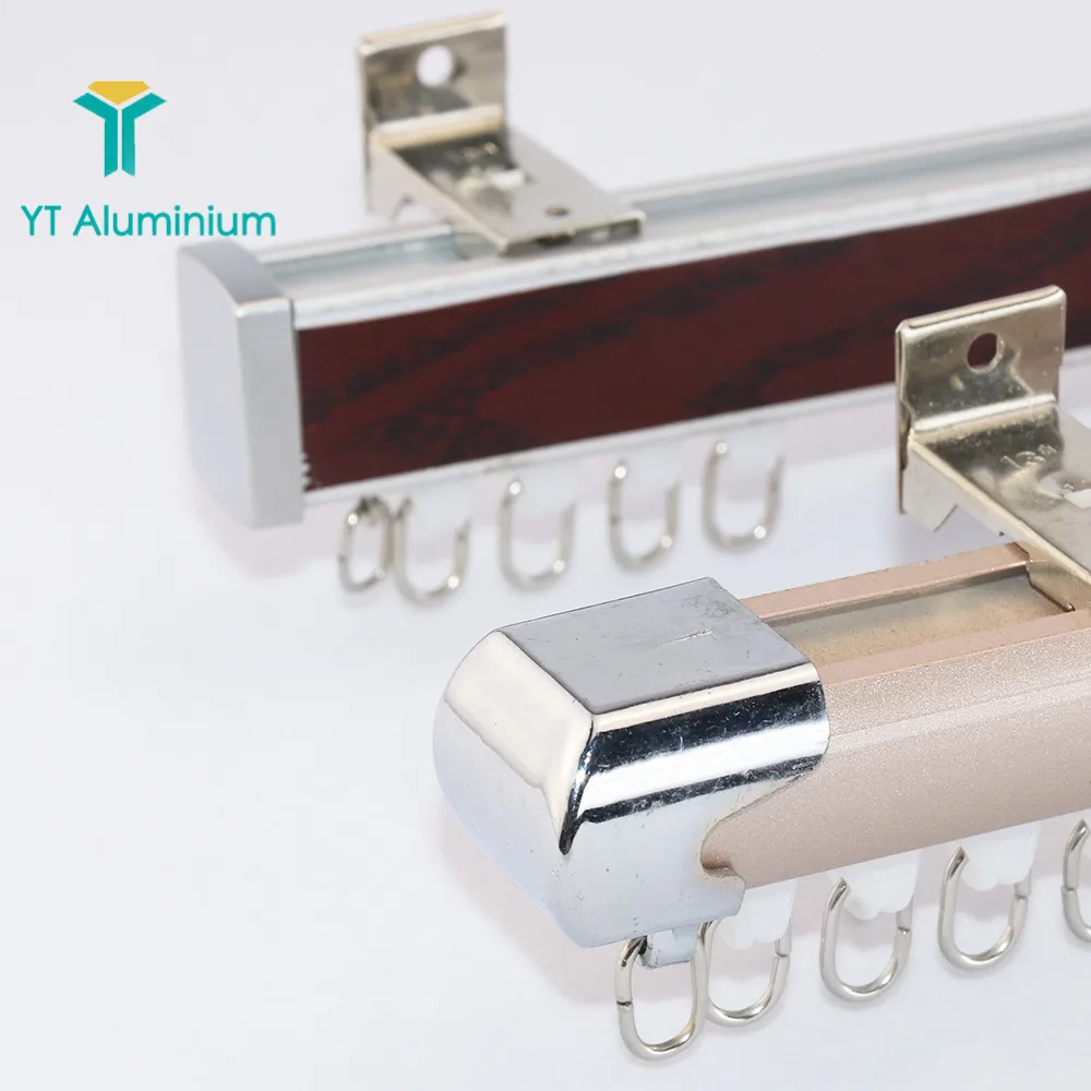 Wall Mounted Curtain Rail Aluminium Silent Recessed Curtain Track For Hotel