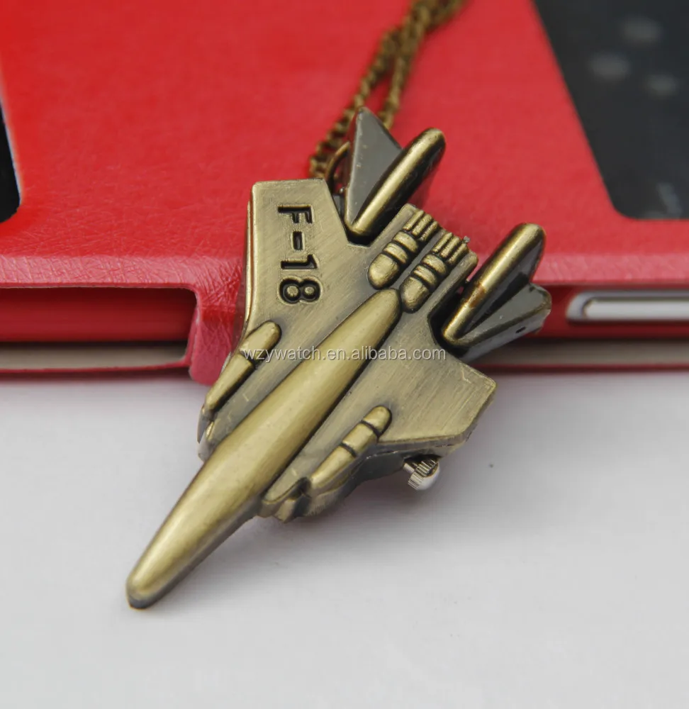 F-18 fighter plane pocket watch necklace/gift/pendent watch Factory Direct Sale!!!