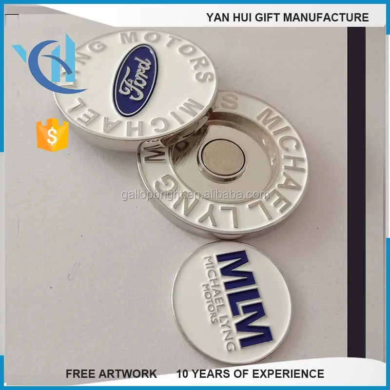 
Fashion design ballmarker /Custom gold golf ball markers with company logo 