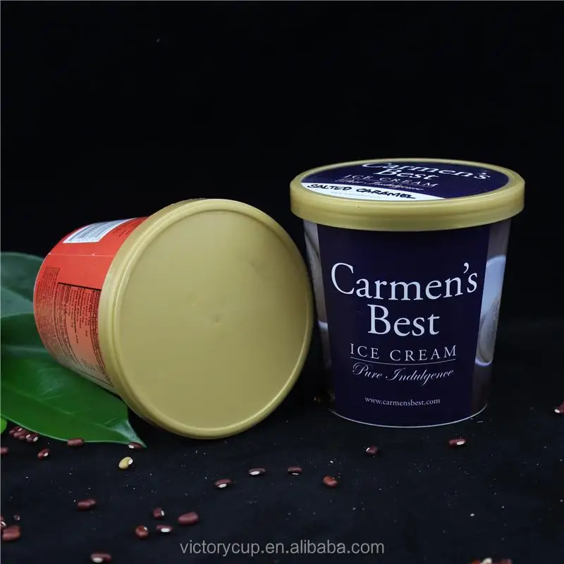 
High quality paper material 16oz ice cream cups with Plastic lid 