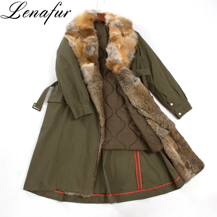 Winter Jacket Parka Fur Warm fox fur collars With rex rabbit fur Trimming Parka