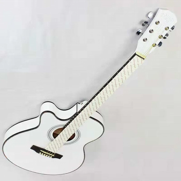 White 40 inch Top Popular Guitar Student Practice Guitar Chrome Classic Basswood Guitar