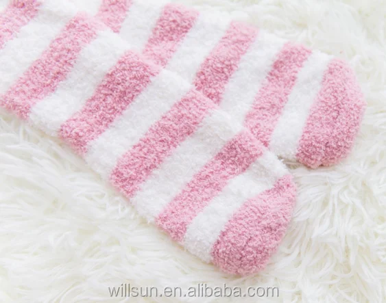 Cartoon Winter Leg Warmers Over Knee High Socks Cozy Cartoon Striped Warm Fuzzy Socks christmas fluffy socks