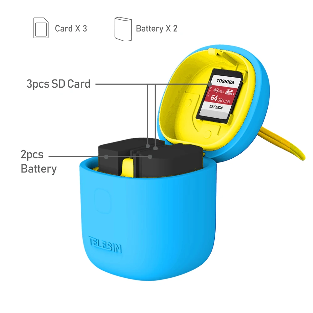 Telesin Allin Box Charger for LP-E6 Battery Charger  for  Canon 7D 6D 5D II III 5Ds R 70D 60D 80D Camera battery LP-E6