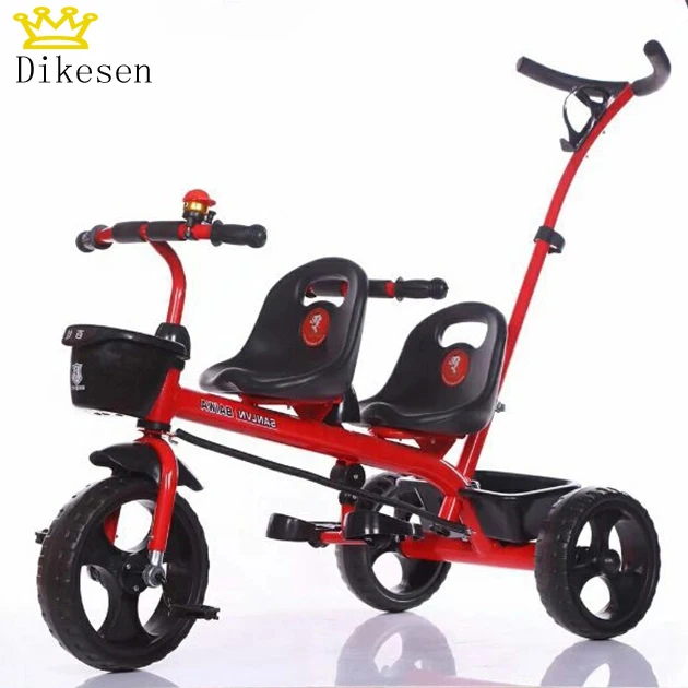 2023 2018 OEM color toys cycle for kids 1 2 years/ ride on children tricycle two seat / two seat pedal car kids tricycle with trailer