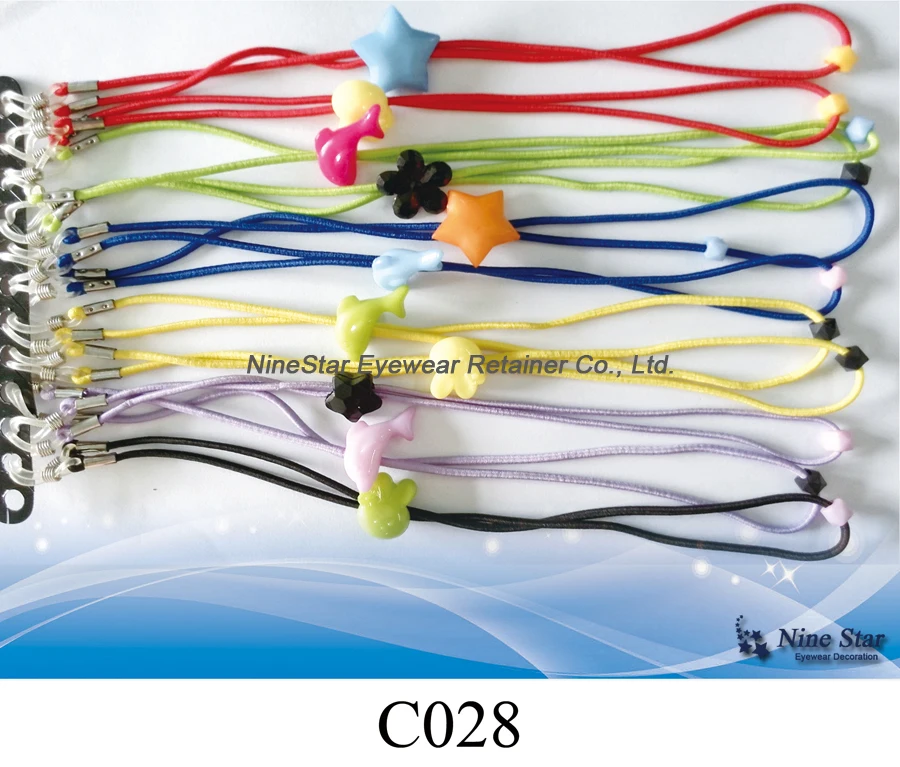 Colorful Cartoon Adjuster Safety Kids Eyewear Eyeglass Nylon Elastic Cord Strap Rope Retainer Holder