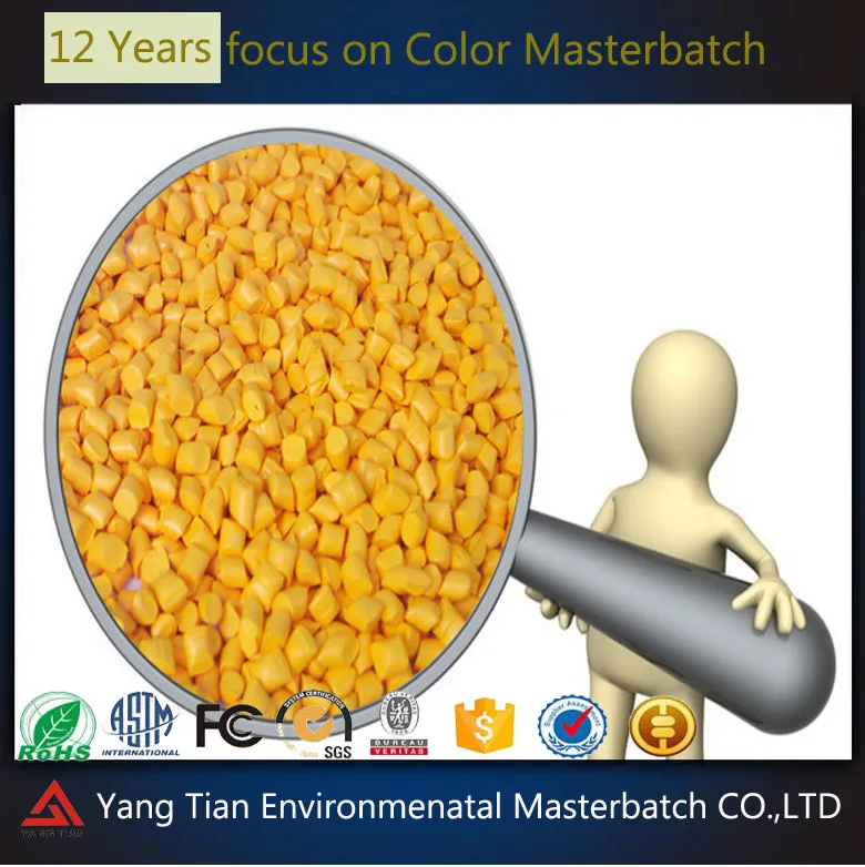 Оптовая желтый пластик цвет masterbatch