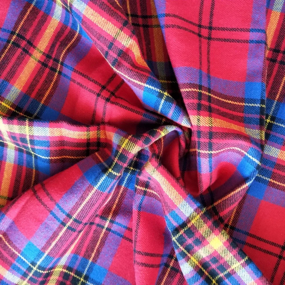 
Hot sale Yarn dyed 100% Cotton flannelette fabric for casual Shirt 