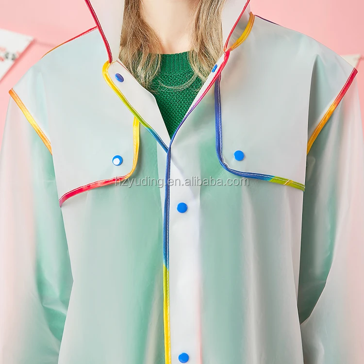 long pvc vinyl raincoat for lady, long extra large rain poncho