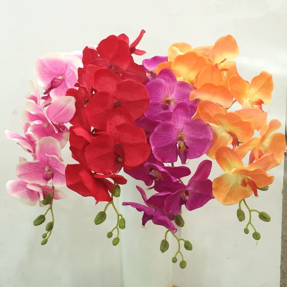 
artificial Phalaenopsis factory direct 8 oil painting Phalaenopsis flower wedding flower props flower wholesa 