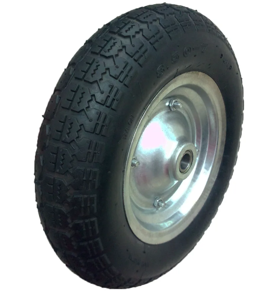 Turkey Market Heavy Duty 350-7 3.50-7 Pneumatic Wheel For Wheelbarrow