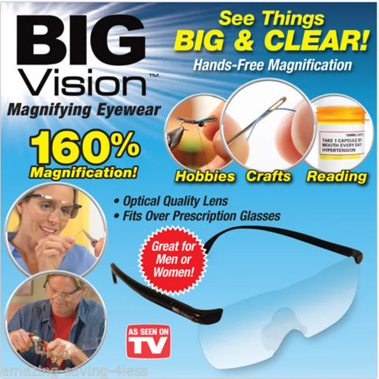 160% Magnification Big Vision Glasses Magnifying Eyewear Reading Glass