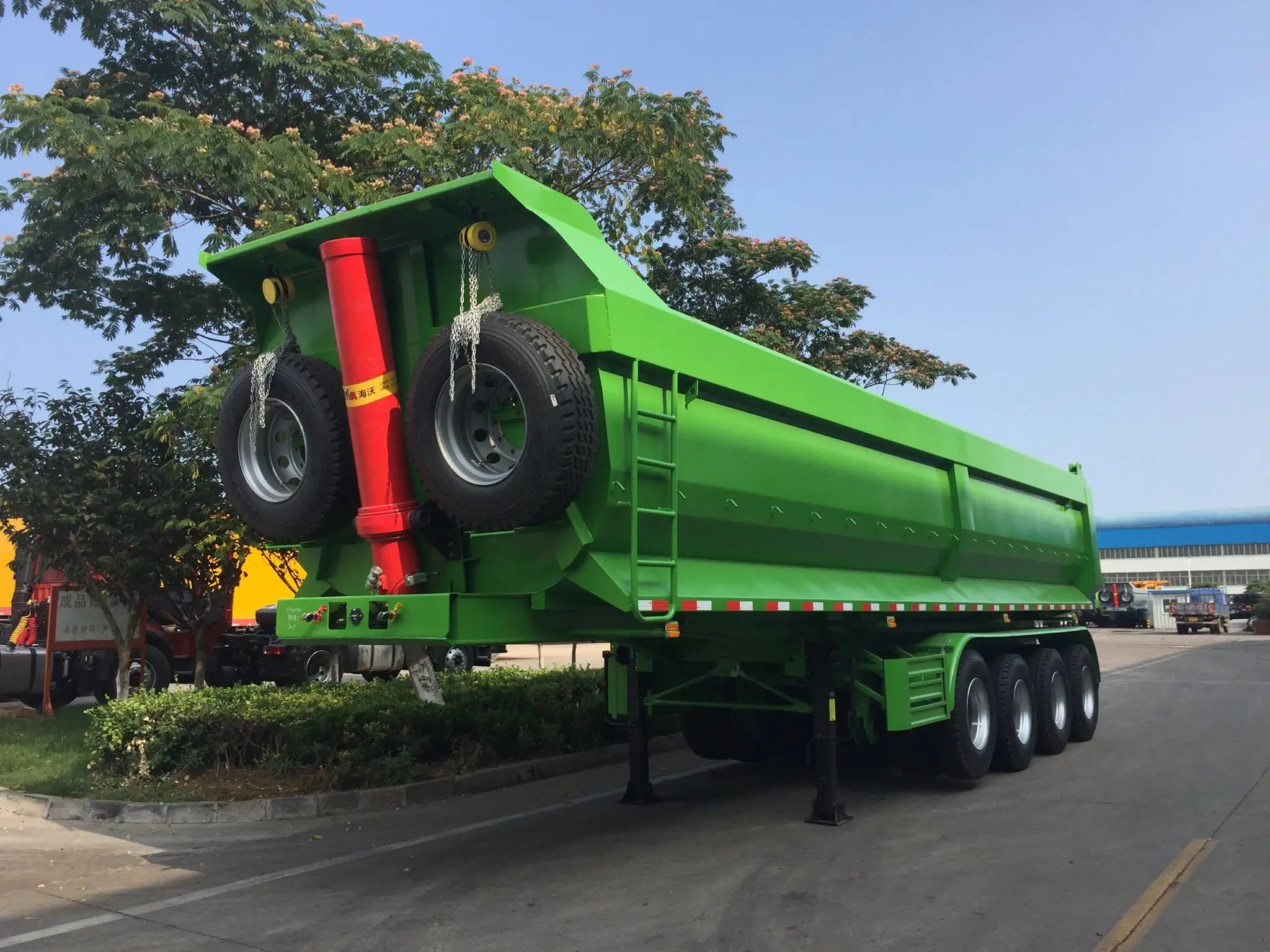 60 tons U Haul Rear Tipper Trailers /Tri-Axles End Dump Tipping Semi Truck Trailer