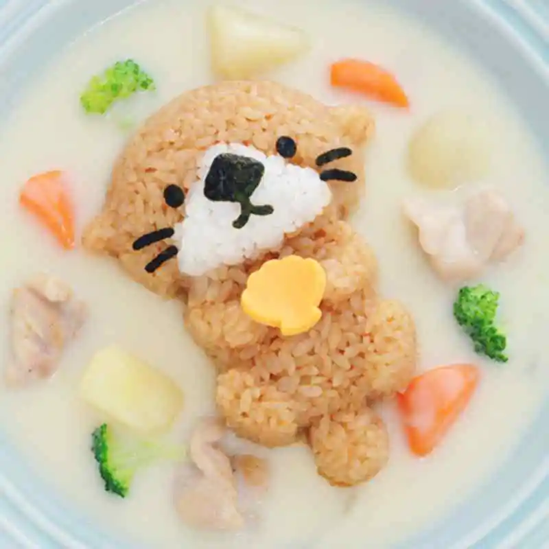 
Lovely Cute 3D DIY Chicken Bear Kawaii Sushi Curry Rice Mould Rice Ball Maker for Kids 