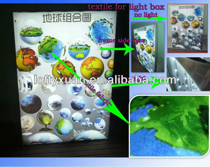 
direct sublimation light box fabric /envirotex instead of PVC fabric/backlit fabric 