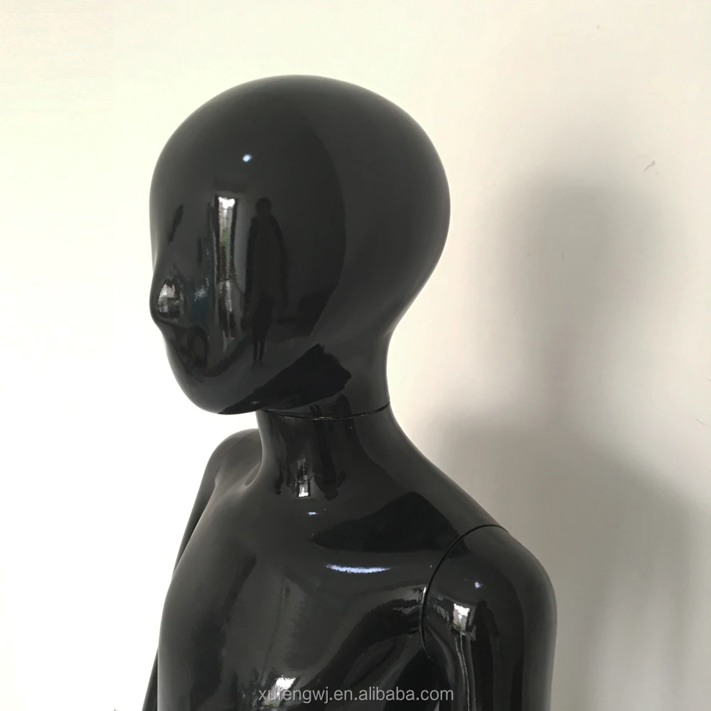 Factory wholesale cheap glossy black 110cm child baby teen plastic mannequin display