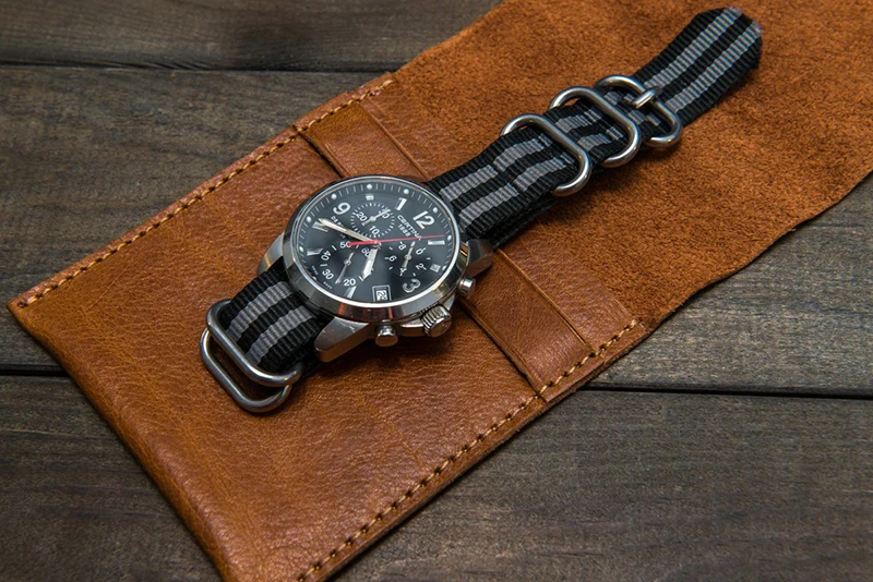 custom storage travel pouch Leather Watch bag