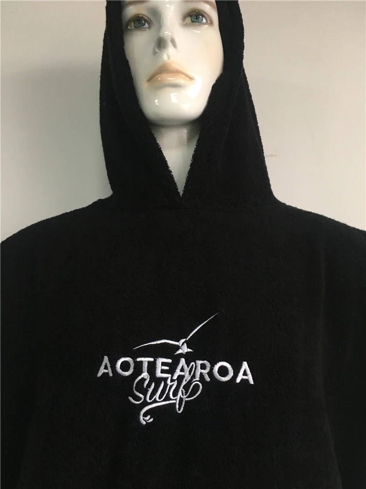 Quick dry cotton changing robe adult custom hooded poncho towel adult surfing poncho towel