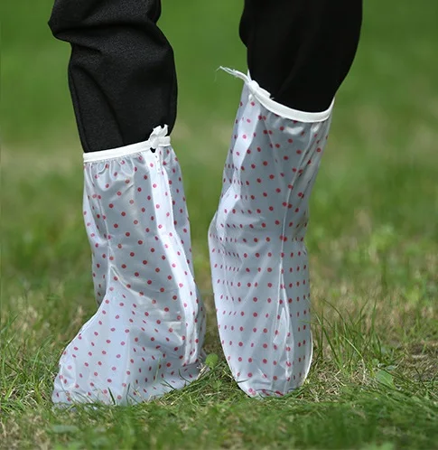 
Dot print Transparent PVC rain boots / shoes cover 