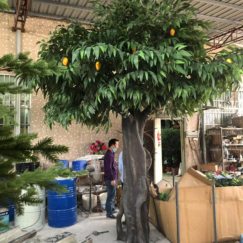 Mango tree fruit tree big fake tree 5m artificial plants fiberglass trunk indoor outdoor plants