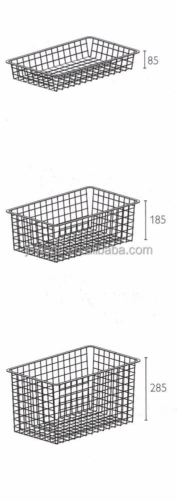Pull Out Wire Basket Storage Basket Easy to Assemble Combinable Large Metal