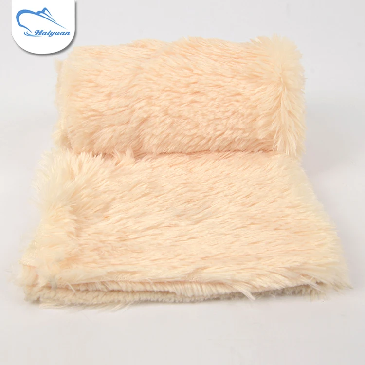 2019 High quality super soft apricot luxury plush long pile custom faux fur fabric