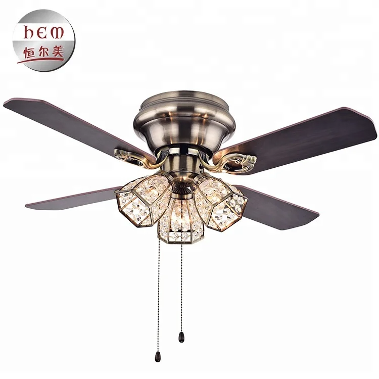 Hand Pull Crystal Ceiling Fan Manufacturer Electric Ceiling Fan With Light