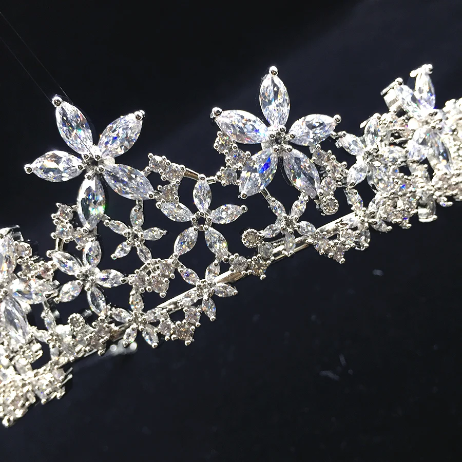 RE2083 CZ wedding bridal tiara shiny zircon crown pageant party crown tiara