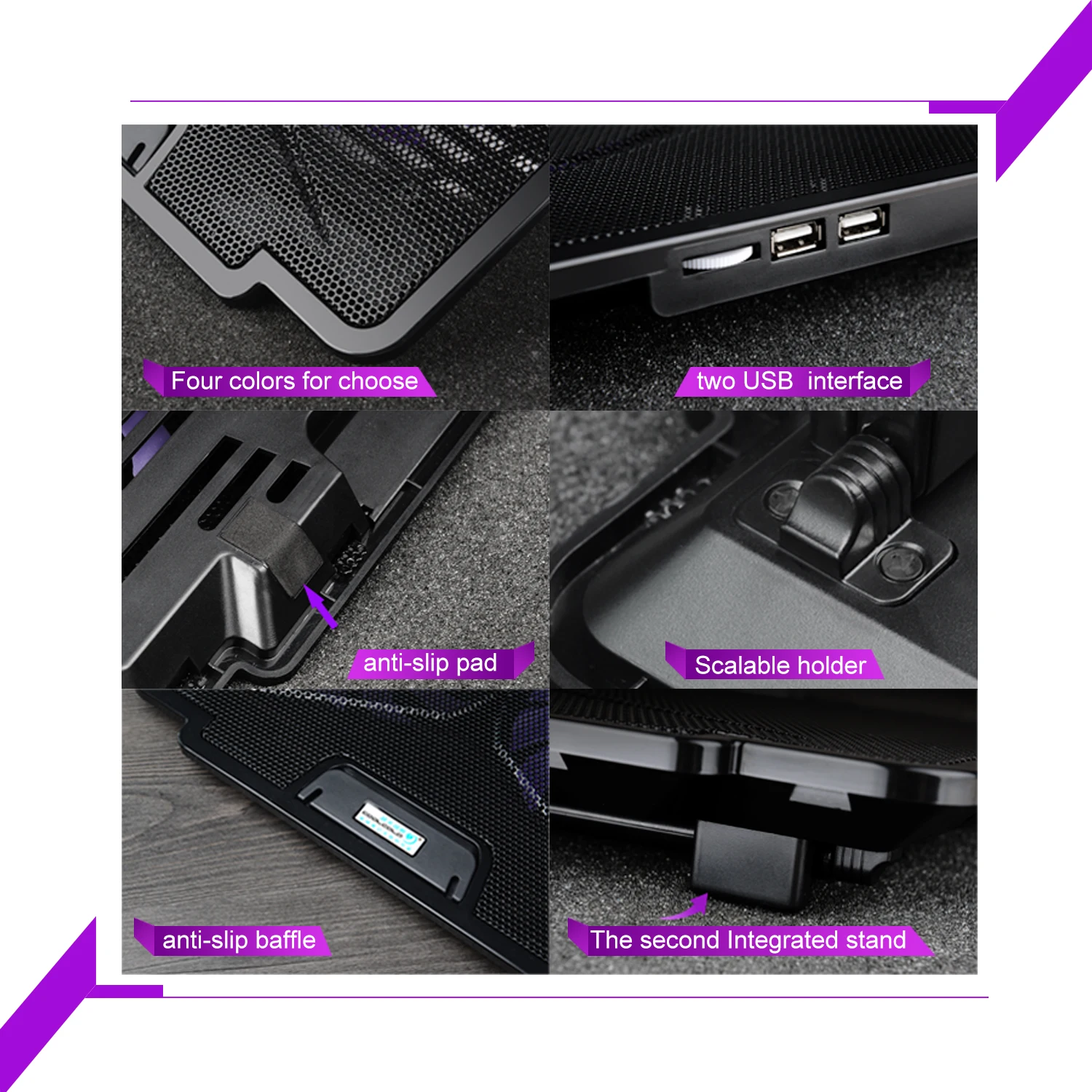 Quiet LED Base Stand for Laptop Notebook Peripherals Cooling Fan