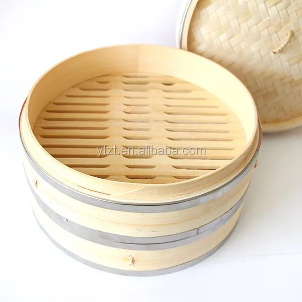different size bamboo basket weaving dim sum use bamboo steamer