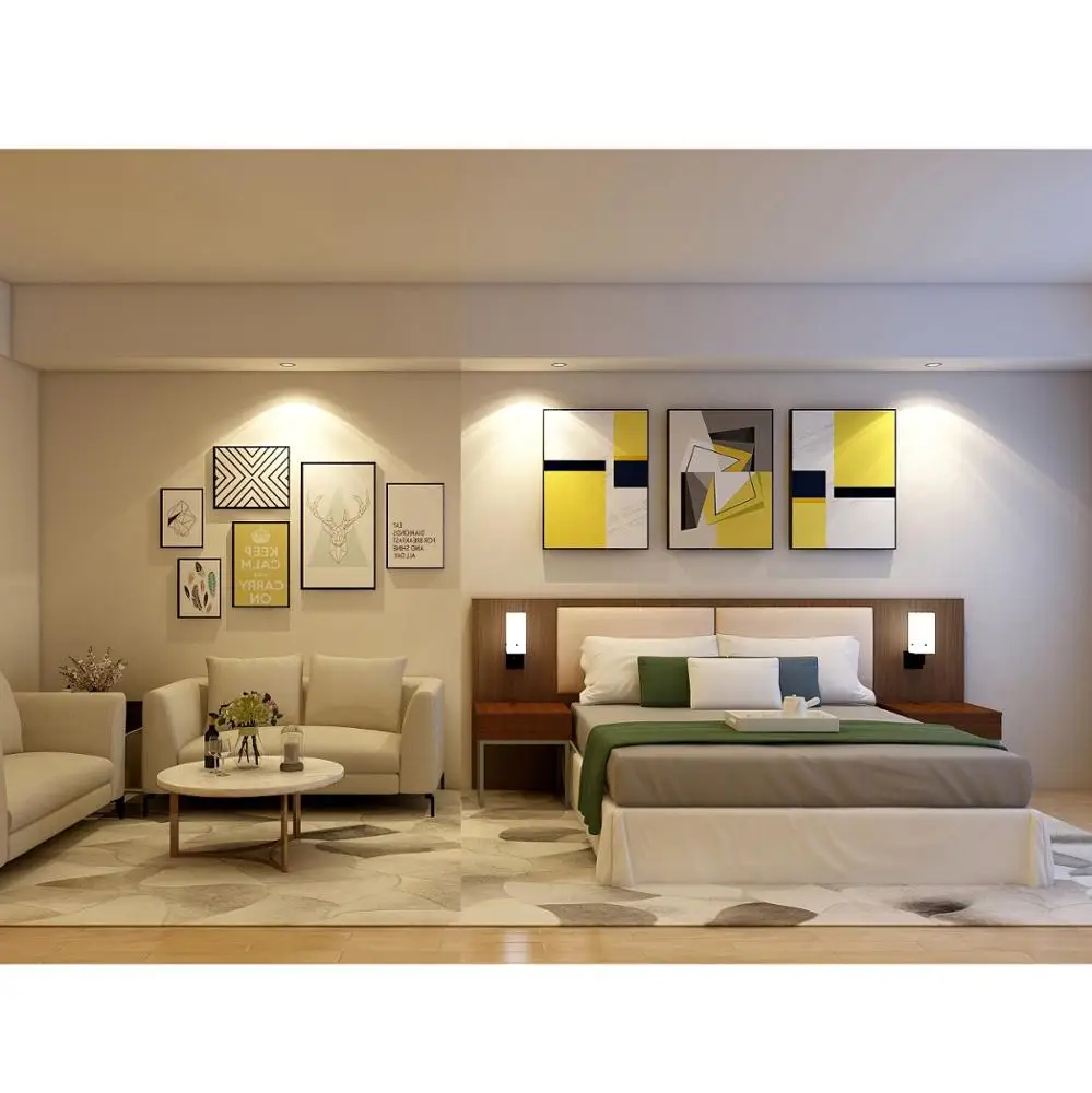 Apartment Project Furniture Customized Hotel Bedroom Furniture Sets For Sale