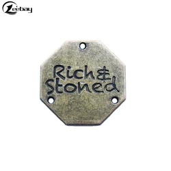 Gold plated accessories metal label custom sewing tag for garment