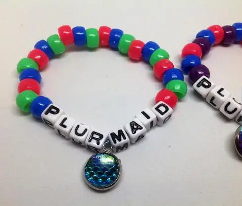 Plurmaid bracelets. Kandi bracelet. Mermaid bracelet. Mermaid Jewelry. Rave kandi. Mermaid rave outfit.