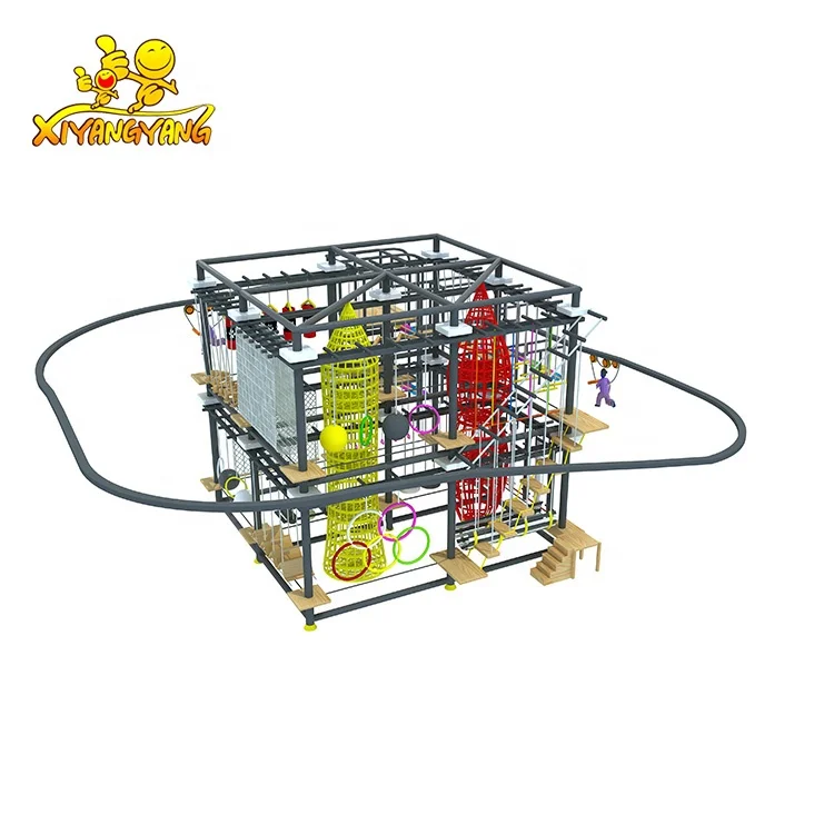 
Wholesale Adventurous Indoor Trampoline Park Game Zip Line and Rollglider Adventure Amusement Park Sky Rider 