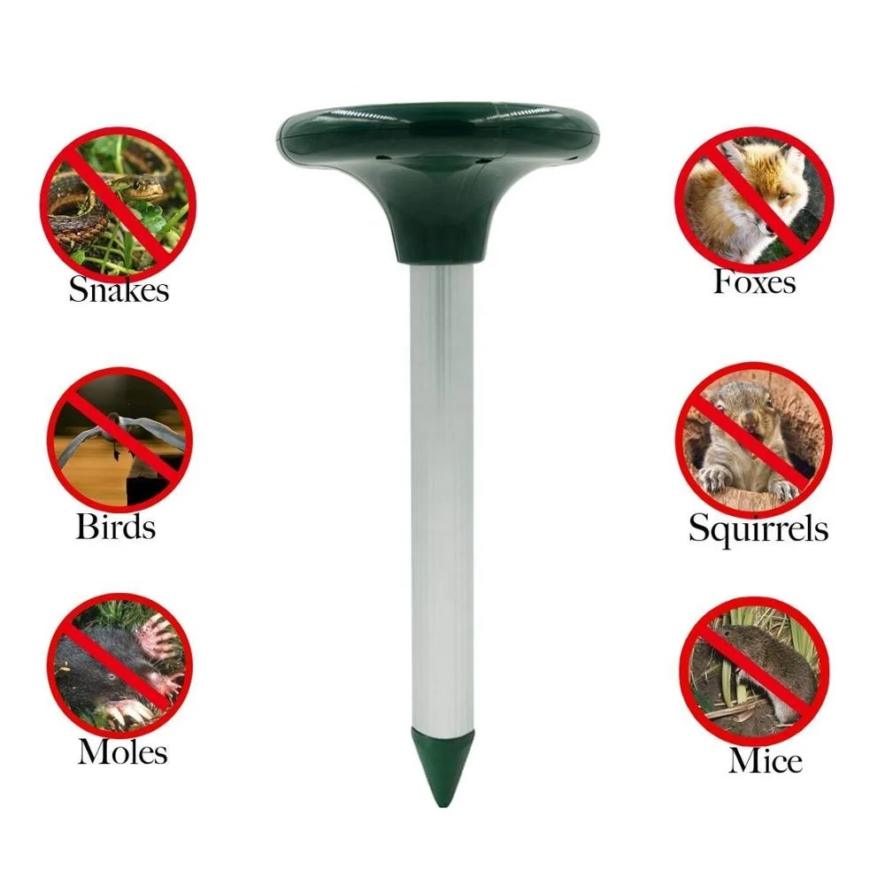 Solar Powered Mole Repellent automatic snake Repeller Pest Deterrent Repelling Mole Rodent Vole Shrew Gopher Snake outdoor