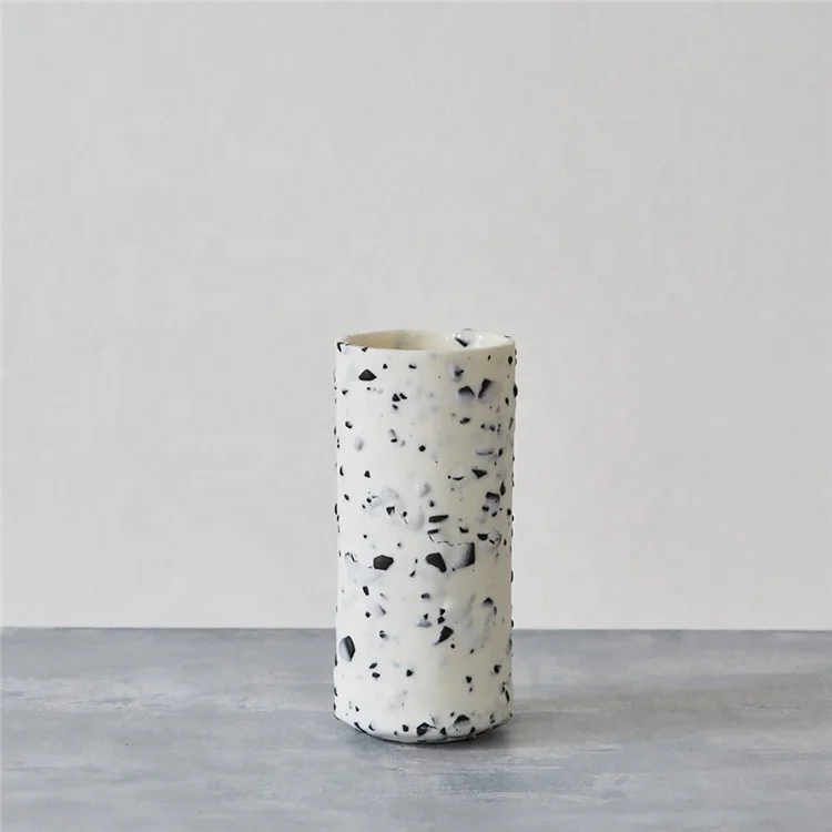 
Attractive designs cheap wholesale cylinder flower vase / terrazzo pot for plants 