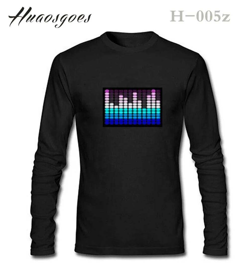 Custom design Sound Activated Led T Shirt El Flashing t Shirt